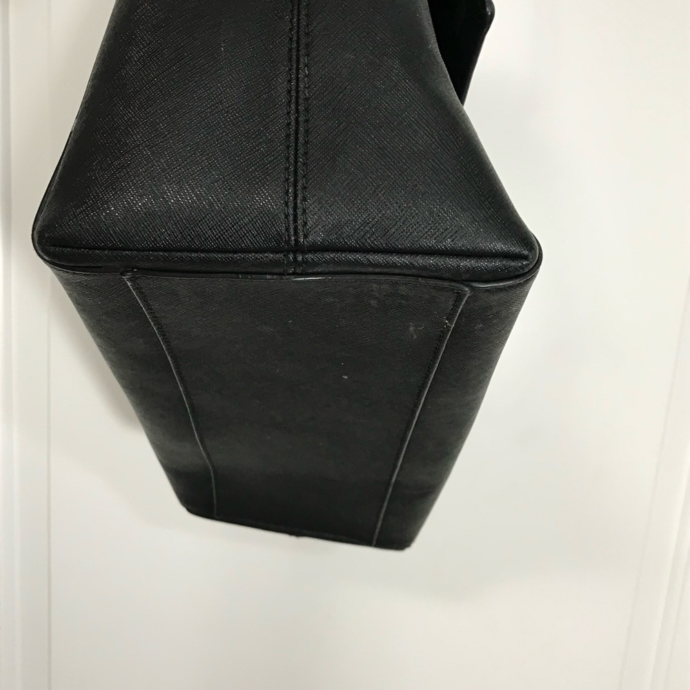 kate spade Large Black Satchel with Beige Bow Trim - Picture 5 of 11